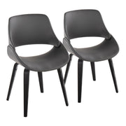 Set of two Lumi Source Fabrico mid-century modern dining chairs with comfortable design and sleek wooden legs.