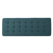 Vibratory - Button Tufted Upholstered Ottoman With Splayed Wooden Legs - Teal / Natural - R&R Furniture Gallery (Fountain Valley, CA)