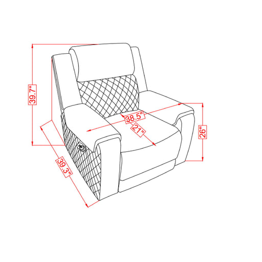 Alicia - Recliner - Gray Black - R&R Furniture Gallery (Fountain Valley, CA)