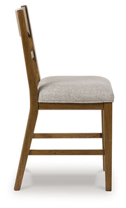 Cabalynn - Upholstered Barstool (Set of 2) - Oatmeal / Light Brown - R&R Furniture Gallery (Fountain Valley, CA)