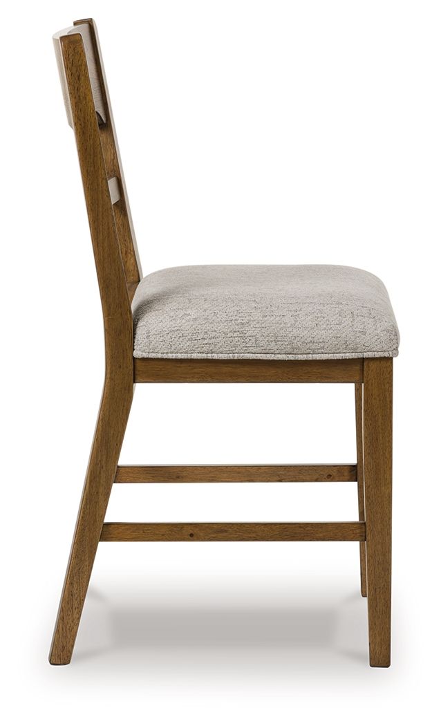 Cabalynn - Upholstered Barstool (Set of 2) - Oatmeal / Light Brown - R&R Furniture Gallery (Fountain Valley, CA)