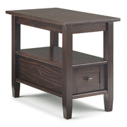 Handcrafted Warm Shaker coffee table by Simpli-Home with a smooth wooden surface and sturdy legs, ideal for living room decor.