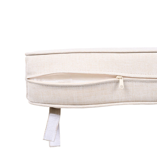 Outdoor Club Chair With Rope Arm And Cushions - Beige / Teak - R&R Furniture Gallery (Fountain Valley, CA)
