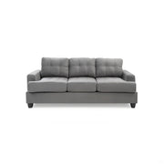 Glory Furniture Sandridge stationary sofa with plush cushions and fabric upholstery, shown in a cozy living room setting.
