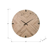 Large round brown wall clock by 8th Street, oversized design with a clear face and modern style for home or office decor.