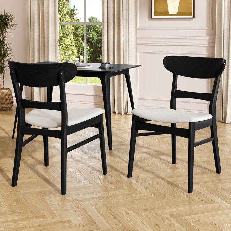 Mid Century Dining Chairs With Cushioned Seats And Wood Frame (Set of 2) - R&R Furniture Gallery (Fountain Valley, CA)