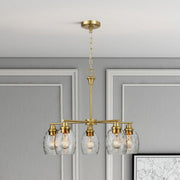 5 Lights Linear Arms With Chain Chandelier - Clear / Gold - R&R Furniture Gallery (Fountain Valley, CA)