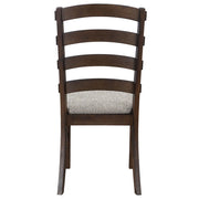 Pascaline - Side Chair (Set of 2) - Gray Fabric, Rustic Brown & Oak - R&R Furniture Gallery (Fountain Valley, CA)