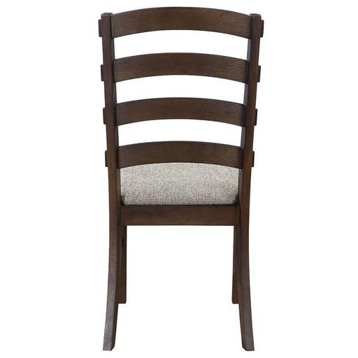 Pascaline - Side Chair (Set of 2) - Gray Fabric, Rustic Brown & Oak - R&R Furniture Gallery (Fountain Valley, CA)
