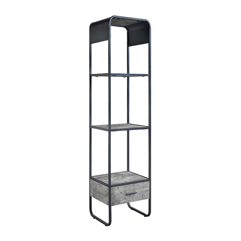 Raziela - TV Stand Side Pier - Concrete Gray & Black - R&R Furniture Gallery (Fountain Valley, CA)