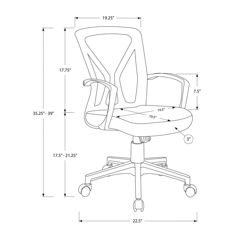 Office Chair, Adjustable Height, Swivel, Ergonomic, Mesh, Contemporary & Modern - R&R Furniture Gallery (Fountain Valley, CA)