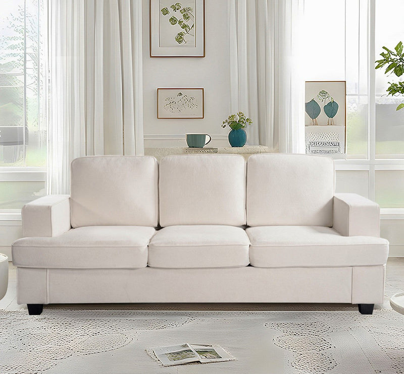 Modern Sofa, Comfortable 3 Seater Couch With Deep Seating, Loose Back Cushions, Wide Arms - R&R Furniture Gallery (Fountain Valley, CA)
