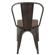 Lumi Source Oregon industrial farmhouse stackable dining chairs set of 2 with metal frames and wooden seats, modern and rustic design