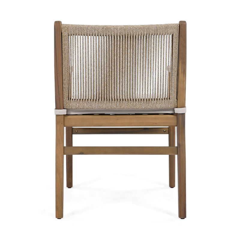 Outdoor Acacia Wood Patio Dining Armchair (Set of 2) - R&R Furniture Gallery (Fountain Valley, CA)
