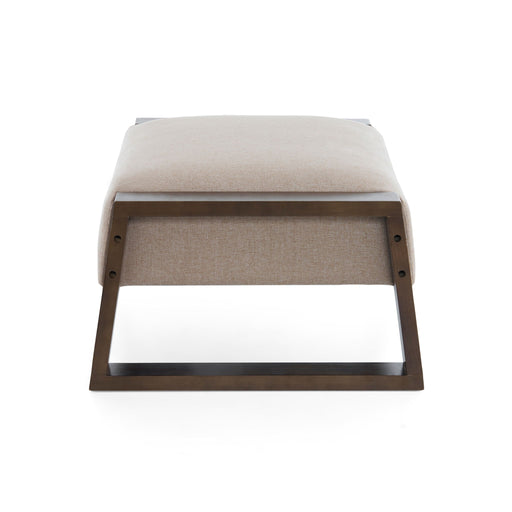 Sleek And Stylish Ottoman Polyester With Rubberwood Legs - Beige - R&R Furniture Gallery (Fountain Valley, CA)