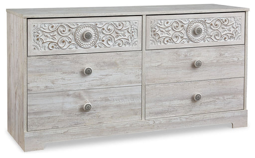 Paxberry - Six Drawer Dresser - Weatherworn - Whitewash - R&R Furniture Gallery (Fountain Valley, CA)