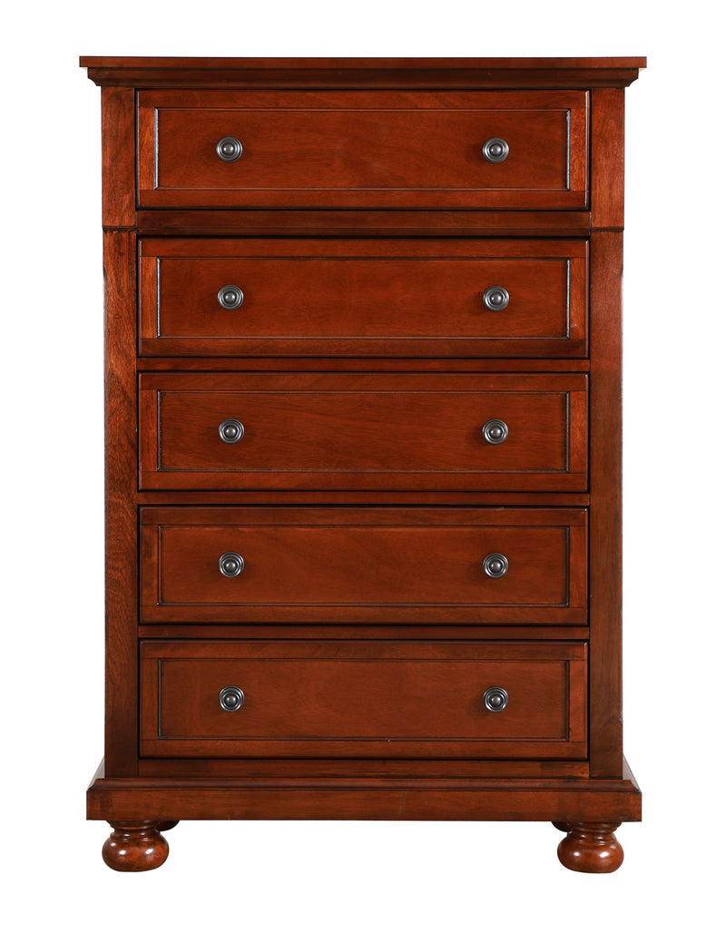 Glory Furniture Meade accent chest with wood finish, featuring drawers and decorative hardware for stylish storage.