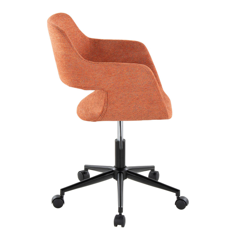 Lumi Source Margarite contemporary task desk chair with ergonomic design, black upholstery, and adjustable height for office use.