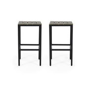 Outdoor Bar Stool With Slat Design And Metal Frame (Set of 2) - R&R Furniture Gallery (Fountain Valley, CA)