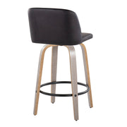 Toriano - Contemporary Fixed Height Counter Stool With Swivel & Round Footrest (Set of 2) - R&R Furniture Gallery (Fountain Valley, CA)