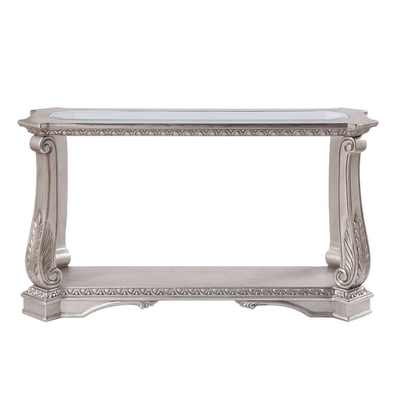 Northville - Sofa Table - Clear Glass & Antique Silver - R&R Furniture Gallery (Fountain Valley, CA)