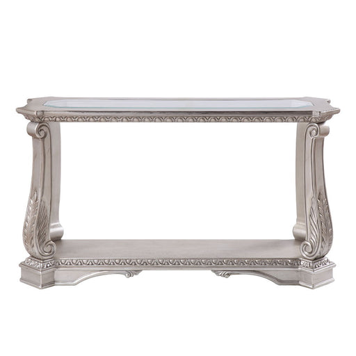 Northville - Sofa Table - Clear Glass & Antique Silver - R&R Furniture Gallery (Fountain Valley, CA)