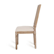 French Country Dining Chair With Rectangular Cane Backrest And Smooth Upholstered Seating - R&R Furniture Gallery (Fountain Valley, CA)