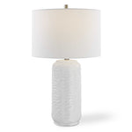 Table Lamp - White & Brushed Nickel