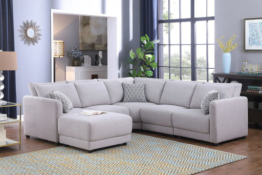 Penelope - Fabric Reversible Modular Sectional Sofa With Ottoman And Pillows - R&R Furniture Gallery (Fountain Valley, CA)