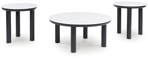 Xandrum - Occasional Table Set (Set of 3) - Black / White - R&R Furniture Gallery (Fountain Valley, CA)