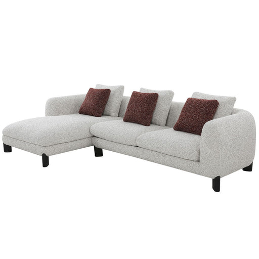 Mardi - Sectional Sofa With 6 Pillows - Maroon & Beige Tweed - R&R Furniture Gallery (Fountain Valley, CA)