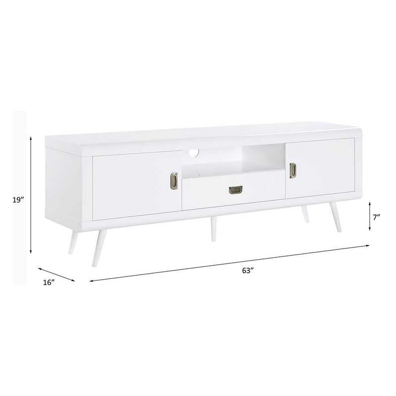 Pagan - TV Stand - White High Gloss - R&R Furniture Gallery (Fountain Valley, CA)