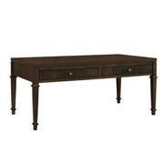 Fluted - 2 Drawer Coffee Table - Brown - R&R Furniture Gallery (Fountain Valley, CA)