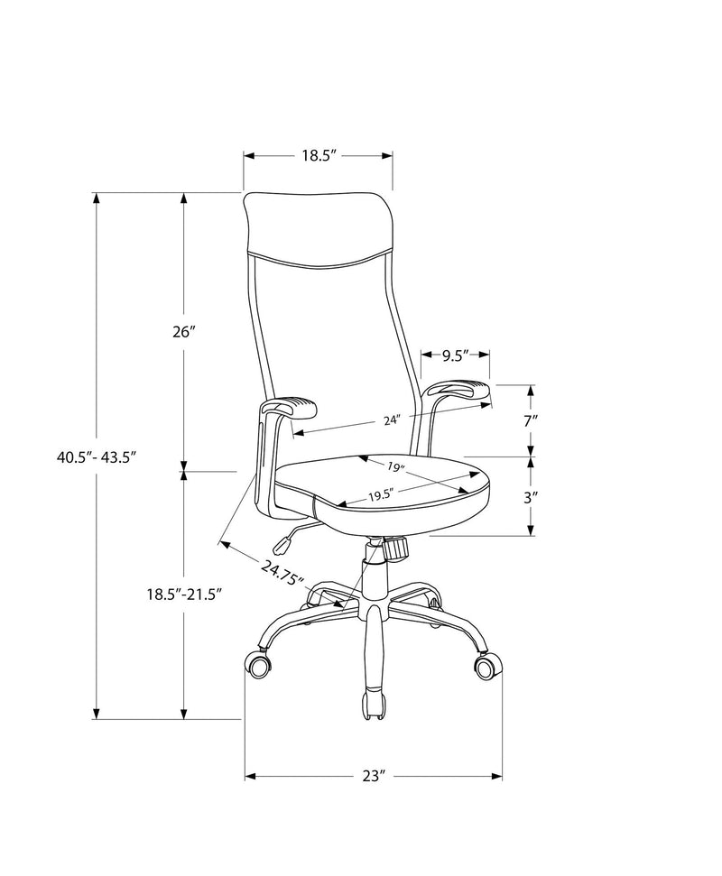 Office Chair, Adjustable Height, Swivel, Armrests, Contemporary & Modern - R&R Furniture Gallery (Fountain Valley, CA)