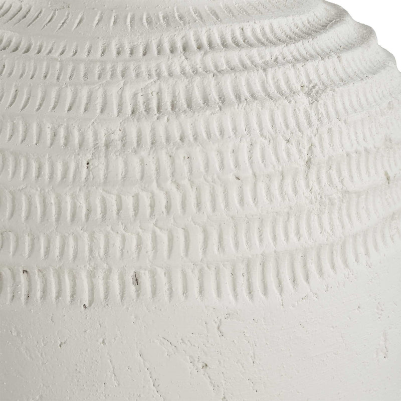 Luna - Ridge Ceramic Vases (Set of 2) - White