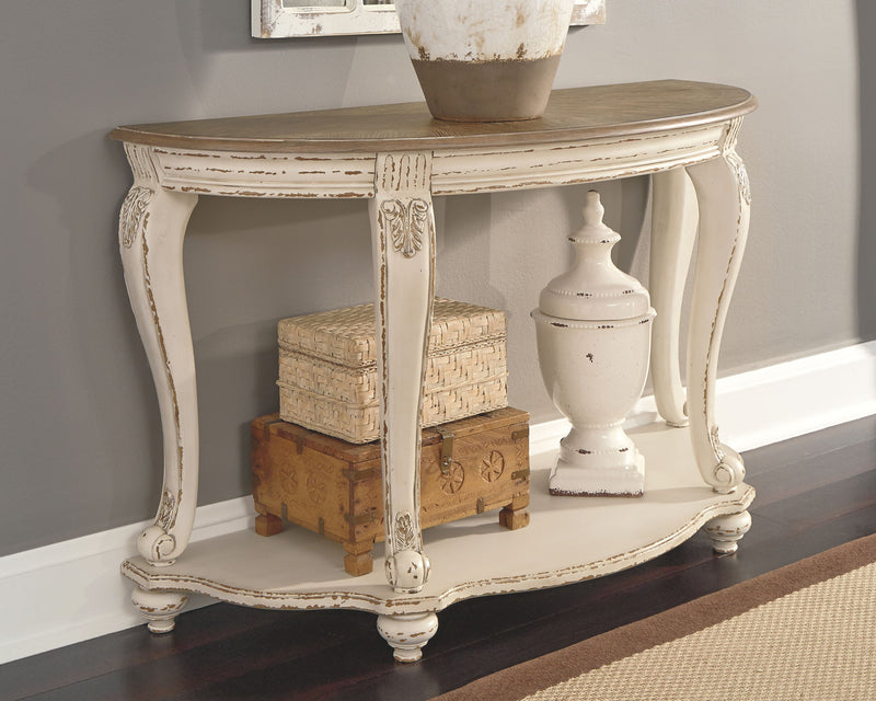 Realyn - Sofa Table - White / Brown - R&R Furniture Gallery (Fountain Valley, CA)