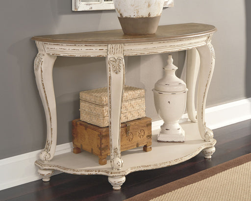 Realyn - Sofa Table - White / Brown - R&R Furniture Gallery (Fountain Valley, CA)