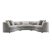 Ivria - Sectional Sofa With 9 Pillows - Gray Boucle - R&R Furniture Gallery (Fountain Valley, CA)