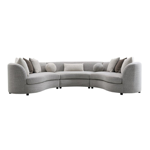 Ivria - Sectional Sofa With 9 Pillows - Gray Boucle - R&R Furniture Gallery (Fountain Valley, CA)