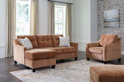 Benchcraft Amity Bay 3-piece living room set with sofa, loveseat, and armchair in a modern fabric upholstery.