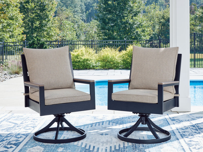 East Beach - Swivel Chair With Cushion (Set of 2) - Blue - R&R Furniture Gallery (Fountain Valley, CA)