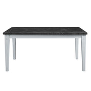 Lanton - Dining Table - Natural Marble & Antique White - R&R Furniture Gallery (Fountain Valley, CA)