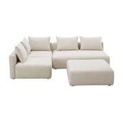 Hangover - 4-Piece Linen Modular Chaise Sectional - Cream - R&R Furniture Gallery (Fountain Valley, CA)
