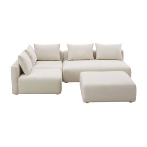 Hangover - 4-Piece Linen Modular Chaise Sectional - Cream - R&R Furniture Gallery (Fountain Valley, CA)