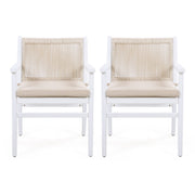 Outdoor Acacia Wood Patio Dining Armchair (Set of 2) - R&R Furniture Gallery (Fountain Valley, CA)