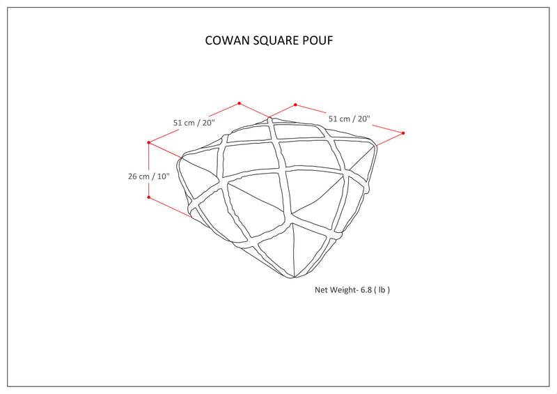 Cowan - Handcrafted Square Pouf - R&R Furniture Gallery (Fountain Valley, CA)
