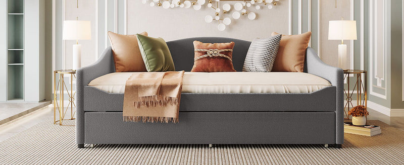 Upholstered Daybed With Light And Trundle - R&R Furniture Gallery (Fountain Valley, CA)