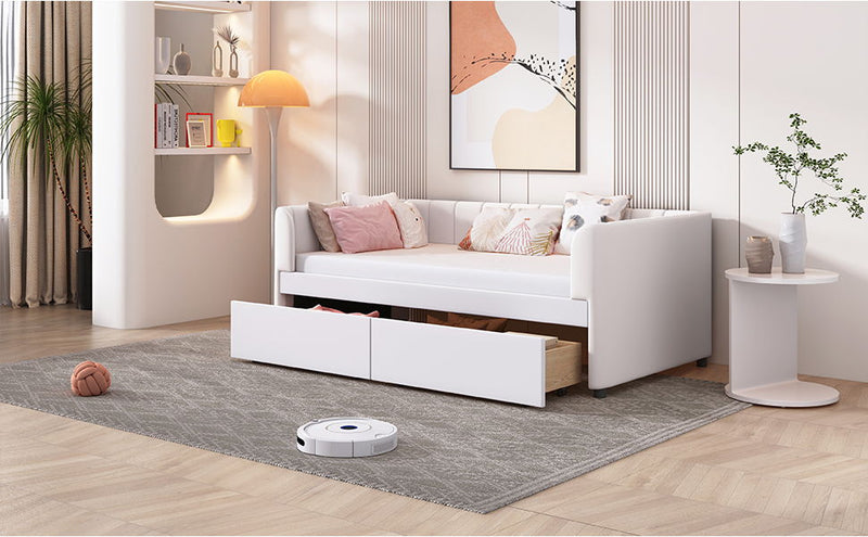 Upholstered Daybed With Ergonomic Design Backrest - R&R Furniture Gallery (Fountain Valley, CA)