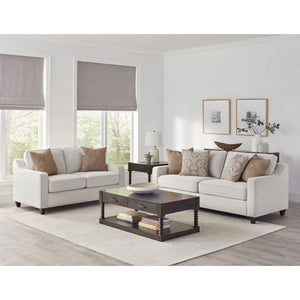Mahaffey - 2 Piece Track Arm Living Room Set - Beige