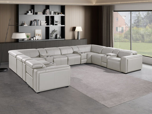 1224 - 12-Piece U-Shaped Sectional Sofa In With 4 Power Recliners & Power Headrests - R&R Furniture Gallery (Fountain Valley, CA)